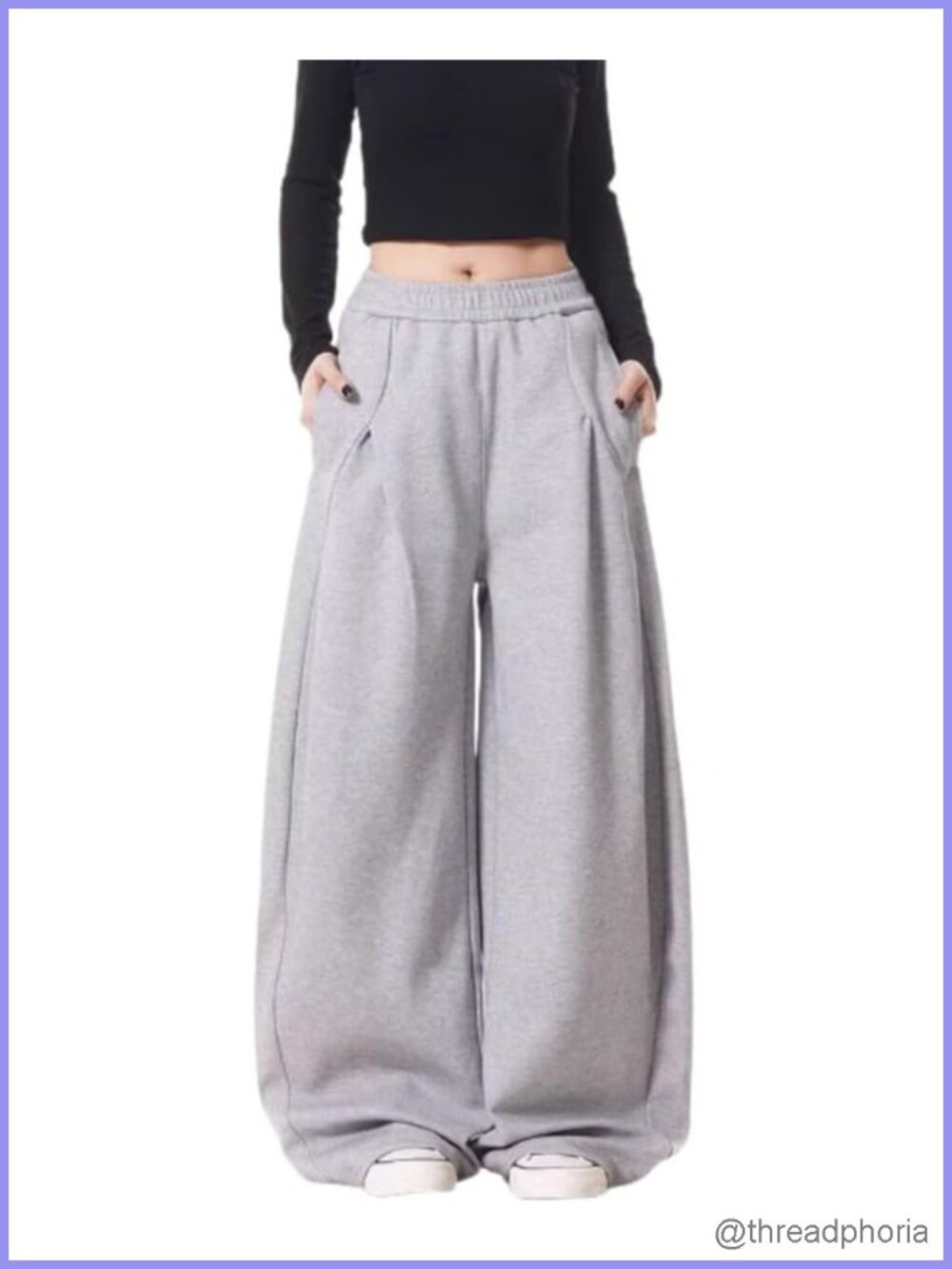 Women Baggy Wide Leg Barrel Sweatpants Drawstring Joggers High Waist